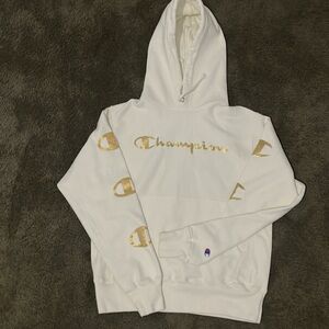 White champion heavy hoodie/ sweatshirt. Size Small